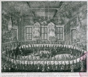 Bryllup af Peter I (1672-1725) og Catherine (1684-1727) i Vinterpaladset i 1712, 1712